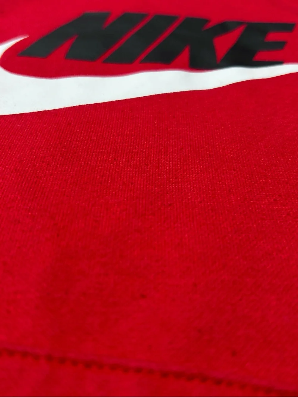 Nike Kids Red Sweatshirt Hoodie - Black Logo